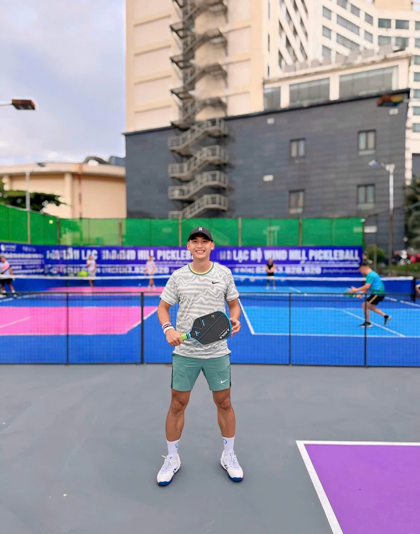 Bộ, Set hè Nike N phối màu kẻ Xanh Trắng Like Auth on web VTN